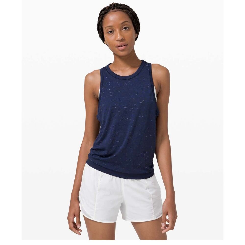 EUC Lululemon Swiftly Relaxed Tank Cosmic Shift Hyper Blue / Black sz: 10